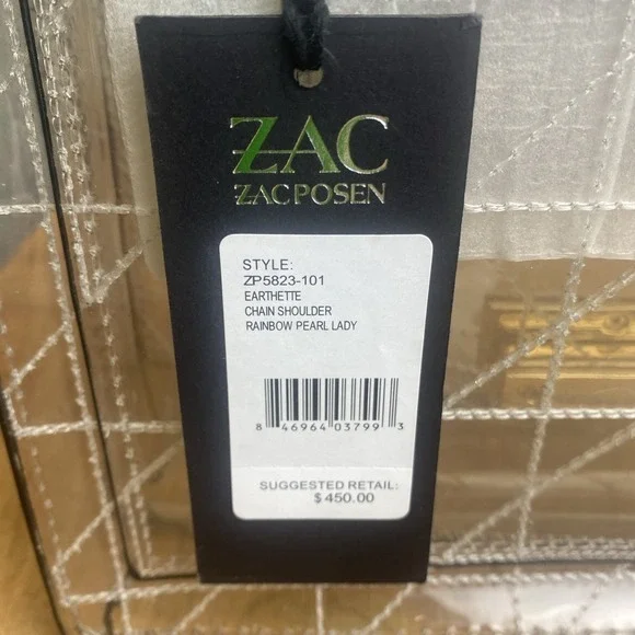 ZAC Zac Posen Women's Earthette Clear Gold Chain Shoulder Bag NWT